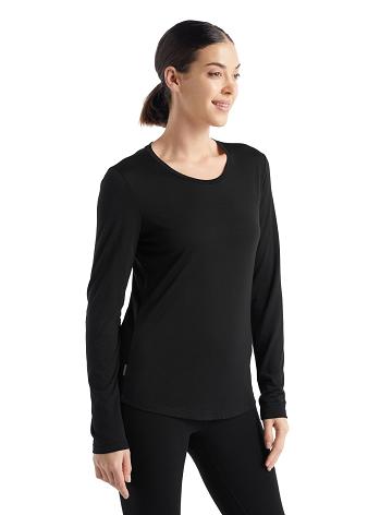 Long Sleeve Icebreaker Merino Sphere II T-Shirt Damskie Czarne | PL 1303DFMN